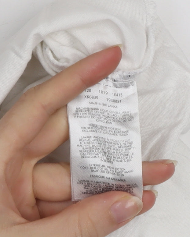 Columbia Women White Basic Logo Short Sleeve Cotton T-Shirt S