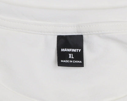 Manfinity Men's White XL Japanese Graphic Print Polyester T-Shirt