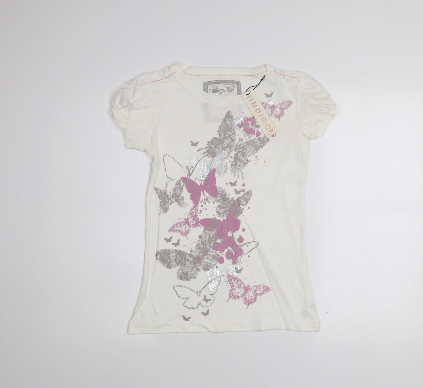Teens UK Size 8 Marks and Spencer Ivory Basic T-Shirt