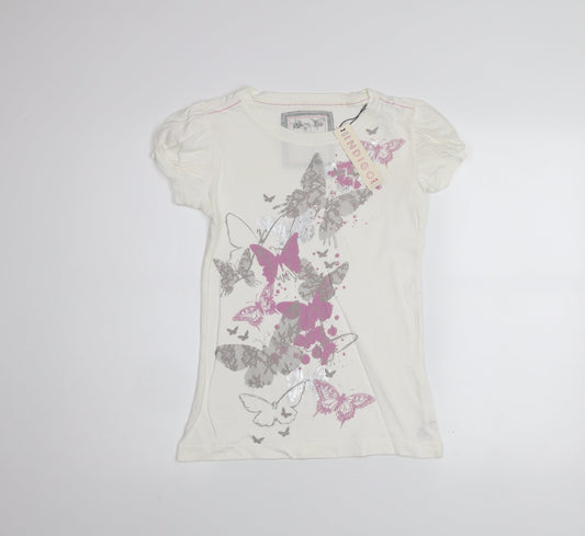Teens UK Size 8 Marks and Spencer Ivory Basic T-Shirt