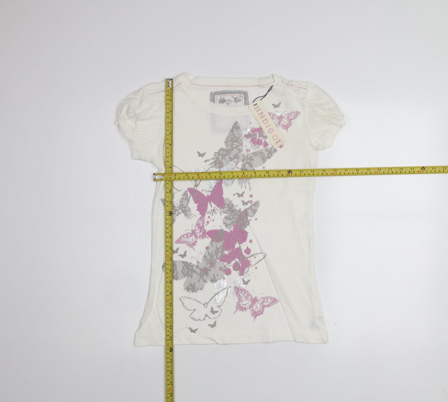 Teens UK Size 8 Marks and Spencer Ivory Basic T-Shirt