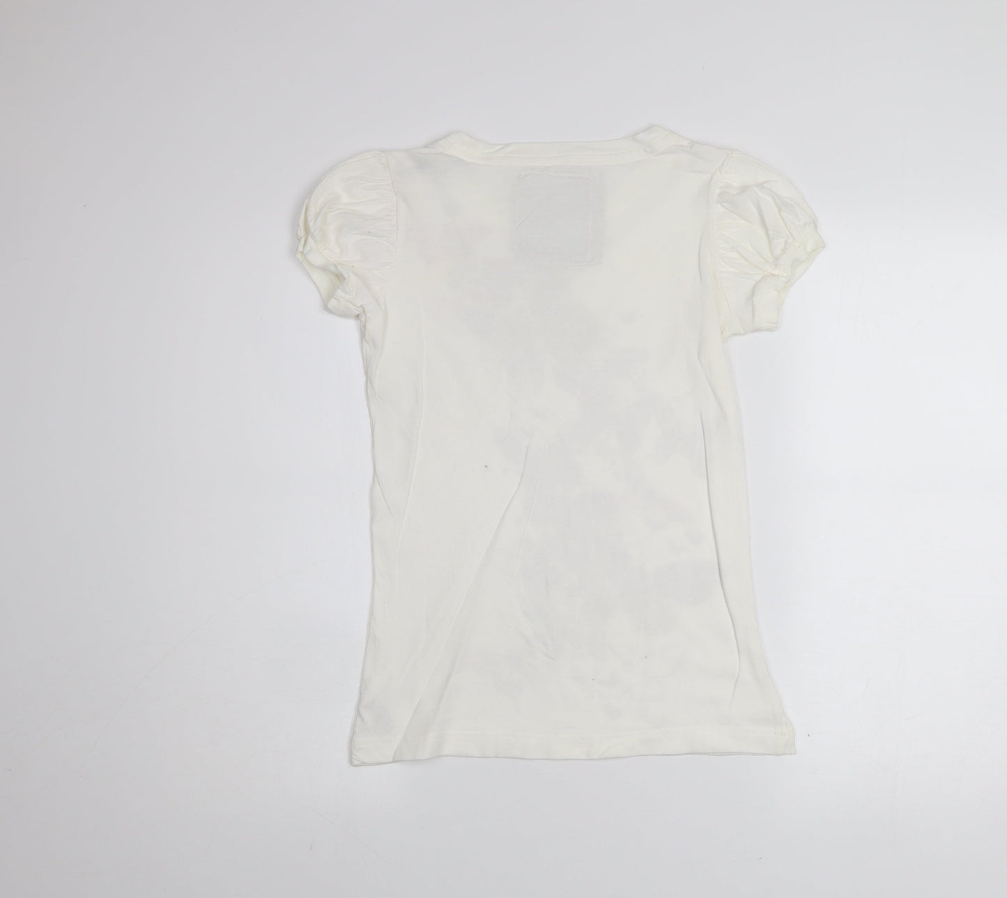 Teens UK Size 8 Marks and Spencer Ivory Basic T-Shirt