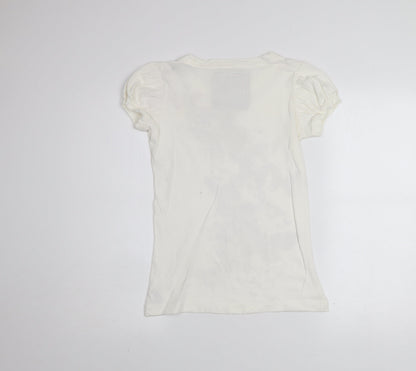 Teens UK Size 8 Marks and Spencer Ivory Basic T-Shirt