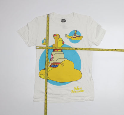 The Beatles Men's White Yellow Submarine Graphic Cotton T-Shirt Size S