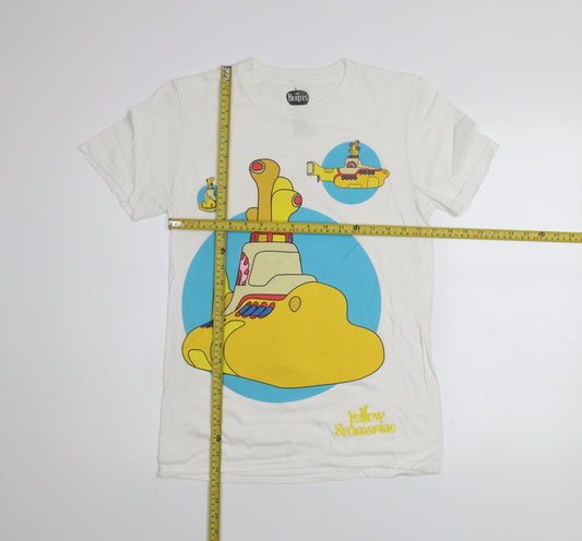 The Beatles Men's White Yellow Submarine Graphic Cotton T-Shirt Size S