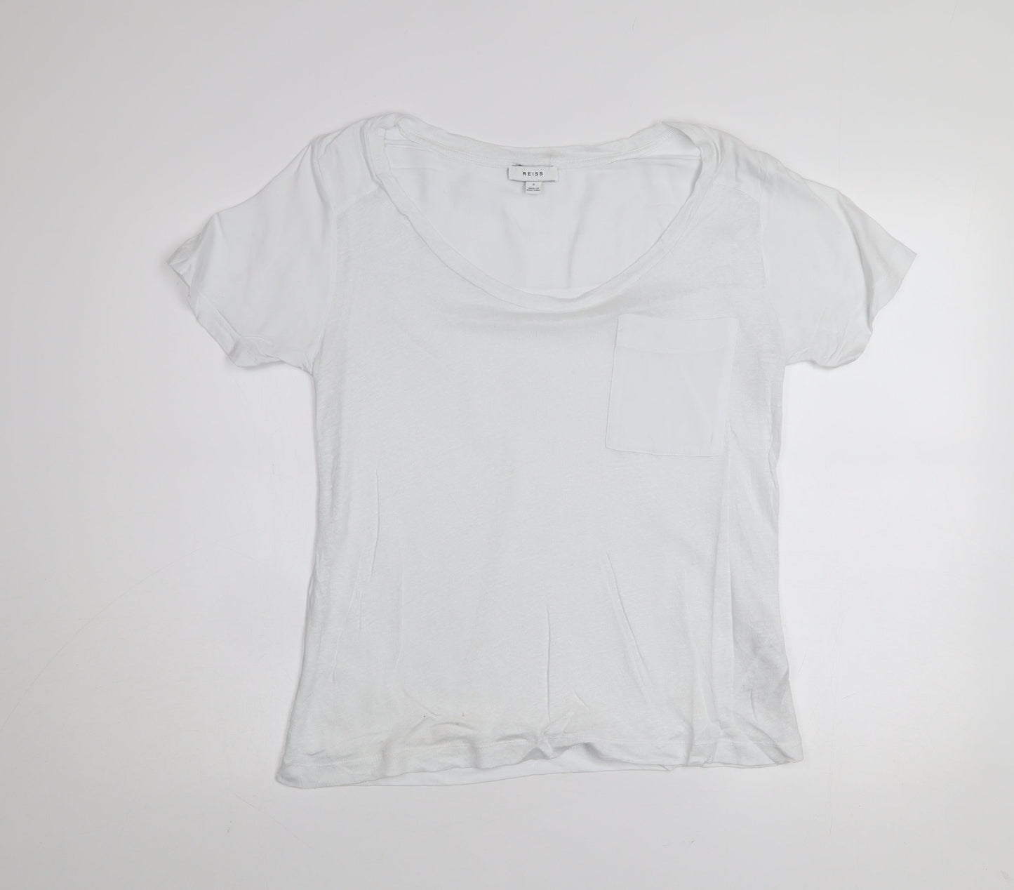 Womens UK Size S Reiss White Basic T-Shirt