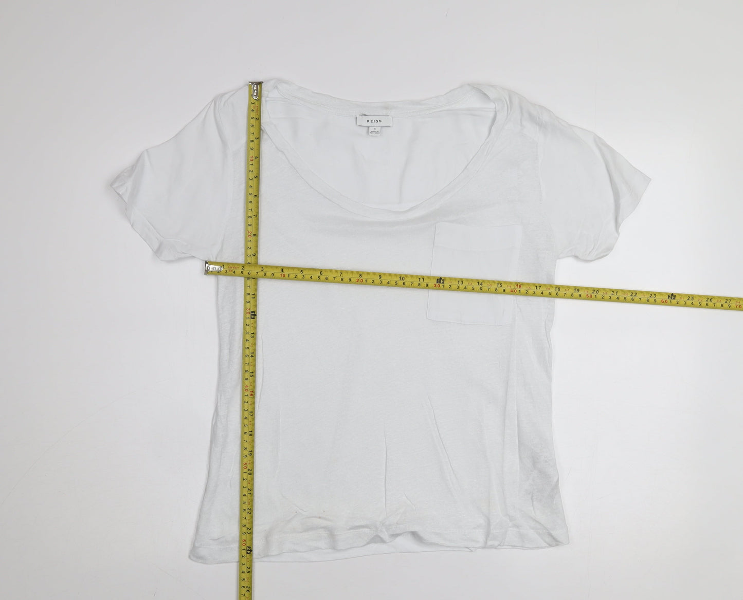 Womens UK Size S Reiss White Basic T-Shirt