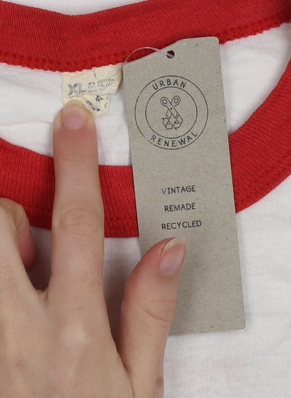 Urban Renewal Men's White Red Ringer T-Shirt River Vale Fire Dept Graphic M