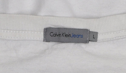 Mens UK Size L Calvin Klein Jeans White  T-Shirt