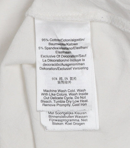 DKNY Women's White XS Sleeveless Tank Dress Casual Cotton Blend