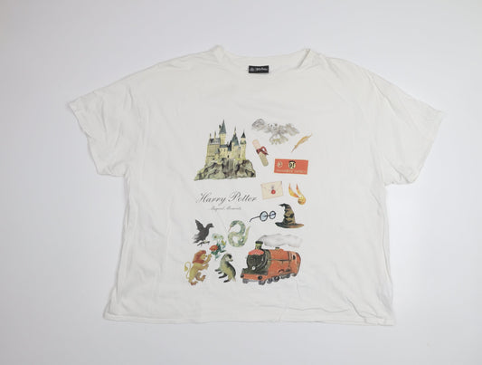 George Harry Potter White T-Shirt Women Size 24 100% Cotton