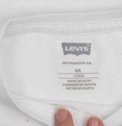 Boys UK Size 6 Years Levi's White Basic T-Shirt