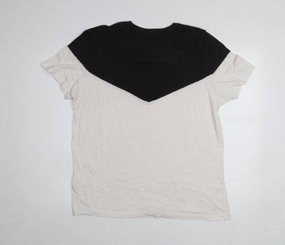 Topman Men's Black & White Colourblock T-Shirt XL Cotton Crew Neck