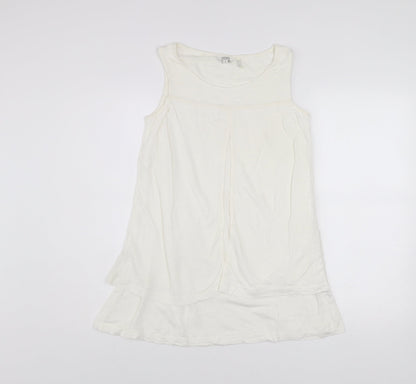 FatFace Women’s Ivory Linen Sleeveless Tunic Top Size 8