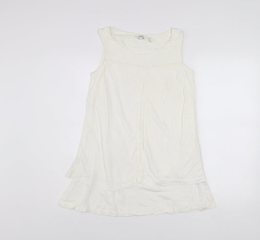 FatFace Women’s Ivory Linen Sleeveless Tunic Top Size 8