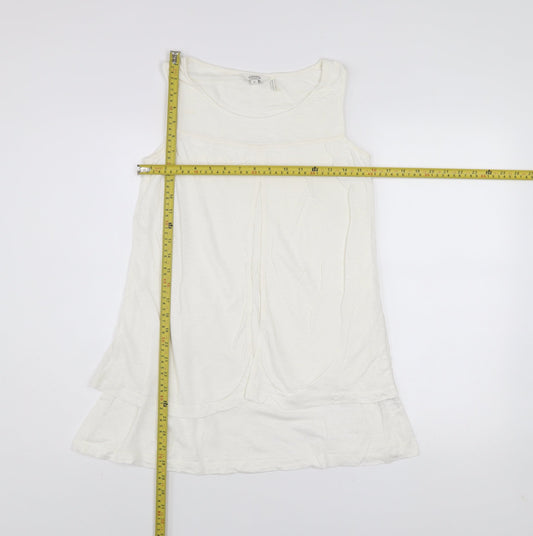 FatFace Women’s Ivory Linen Sleeveless Tunic Top Size 8