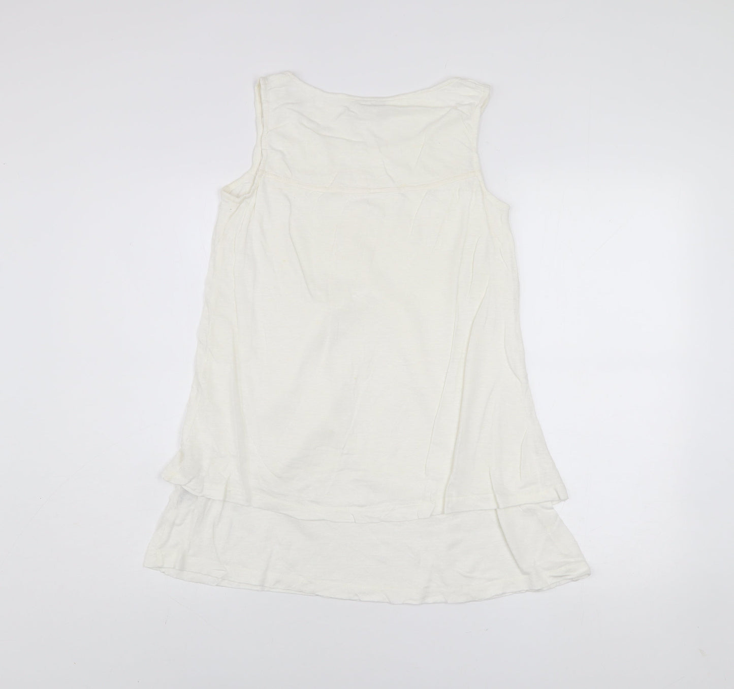 FatFace Women’s Ivory Linen Sleeveless Tunic Top Size 8