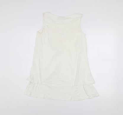 FatFace Women’s Ivory Linen Sleeveless Tunic Top Size 8