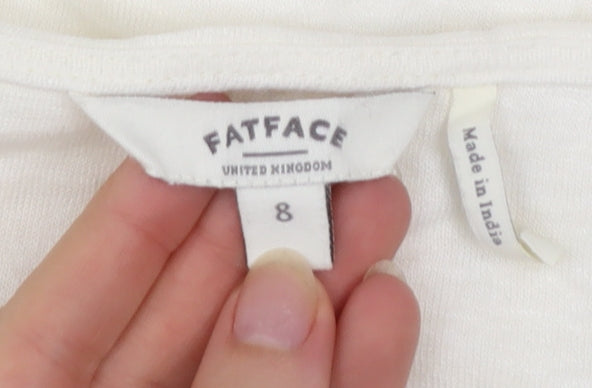 FatFace Women’s Ivory Linen Sleeveless Tunic Top Size 8