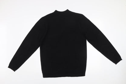 Crane Men’s Black Medium Half Zip High Neck Knit Jumper
