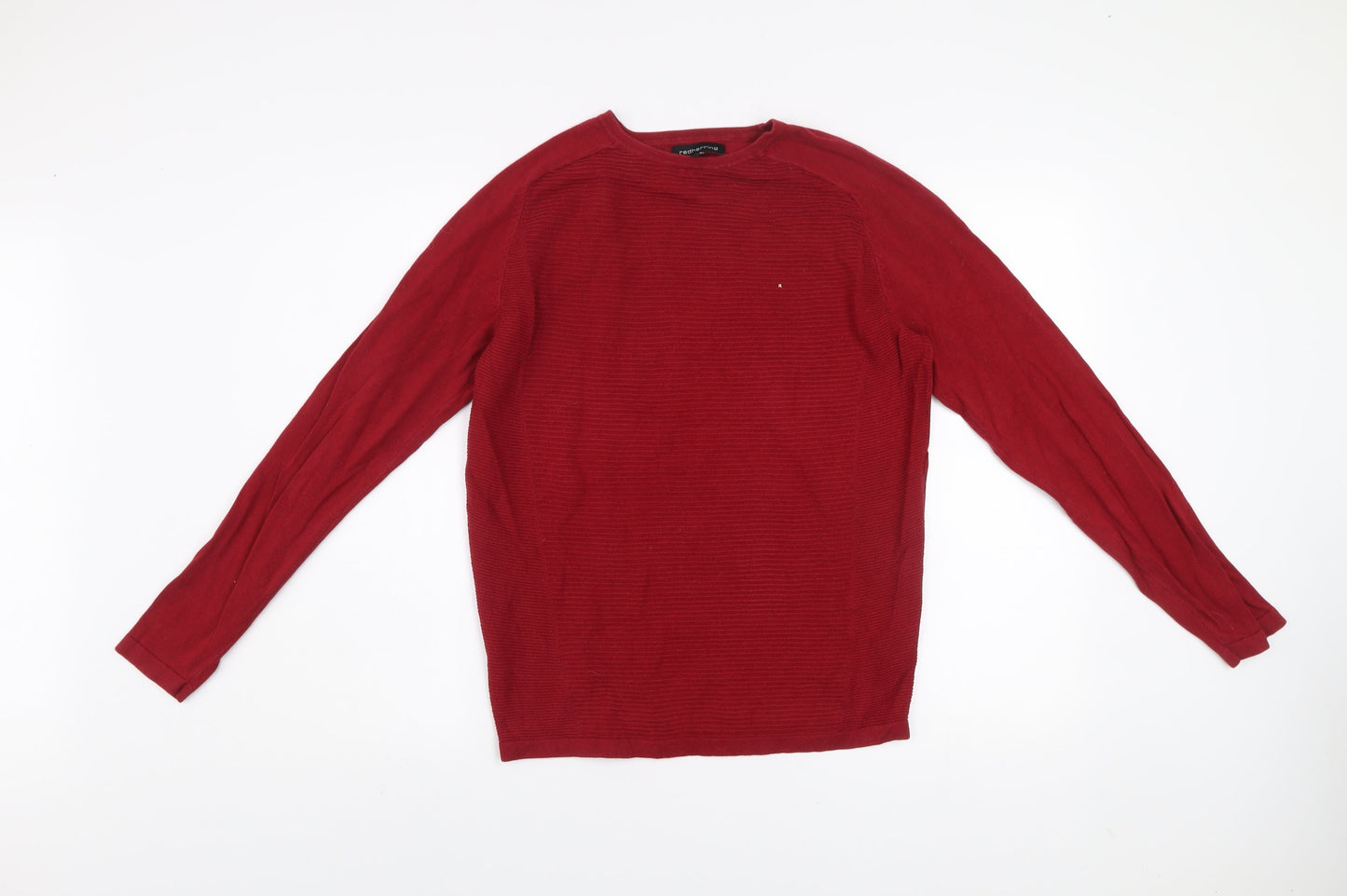 Red Herring Men's Red Cotton Crew Neck Jumper Size S