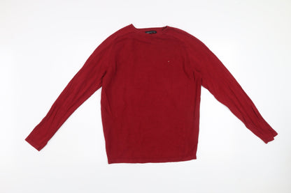 Red Herring Men's Red Cotton Crew Neck Jumper Size S