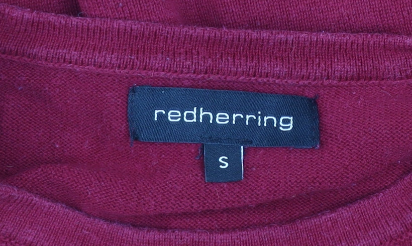 Red Herring Men's Red Cotton Crew Neck Jumper Size S