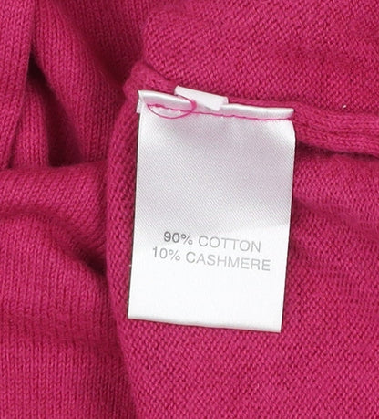 Charles Tyrwhitt Men's Pink V-Neck Cotton Cashmere Jumper Size L