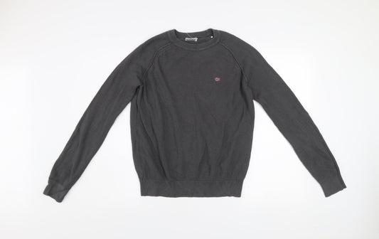 Napapijri Men's Grey Cotton Crew Neck Pullover Jumper M