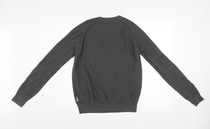 Napapijri Men's Grey Cotton Crew Neck Pullover Jumper M