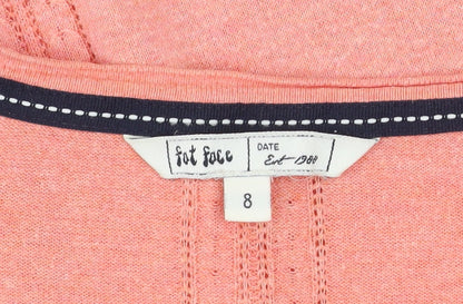 Fat Face Women's Coral Button Cardigan Size 8 V-Neck Lightweight Knit
