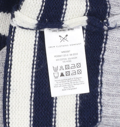 Crew Clothing Women’s Navy Stripe Star Roll Neck Jumper Size 10