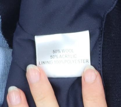 Cutter & Buck Men's Blue Argyle 1/2 Zip Wool Blend Jumper M