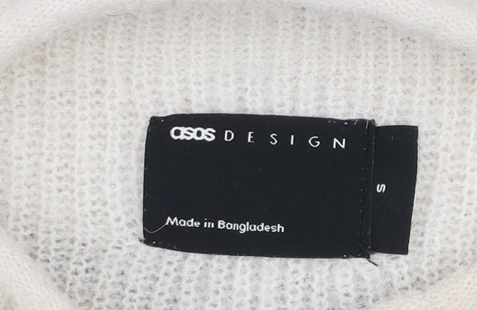 ASOS DESIGN Women’s White Grey Striped Pullover Jumper Size S Knit