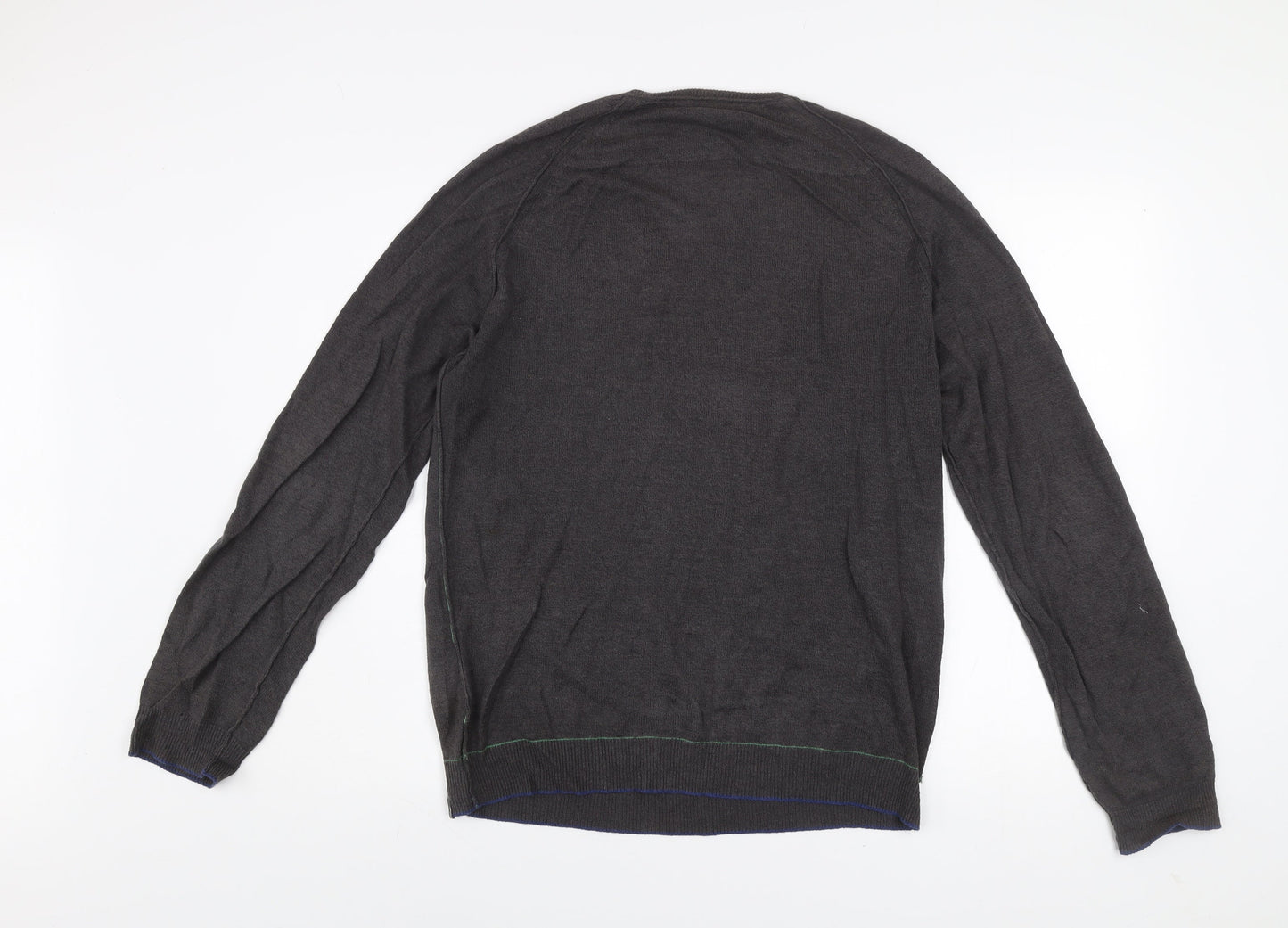 White Stuff Men’s Brown Linen Cotton Henley Jumper Size S