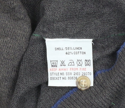 White Stuff Men’s Brown Linen Cotton Henley Jumper Size S