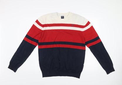 FCUK Sports Men’s Multicoloured Stripe Cotton Pullover Jumper M