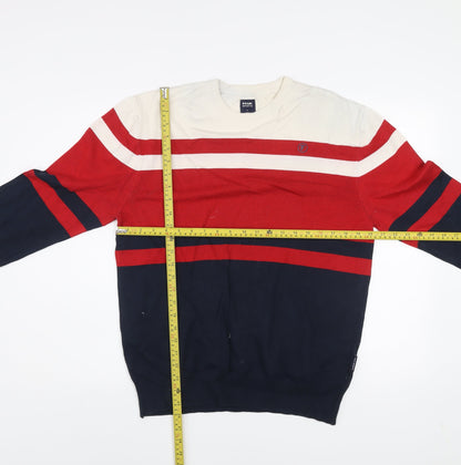FCUK Sports Men’s Multicoloured Stripe Cotton Pullover Jumper M