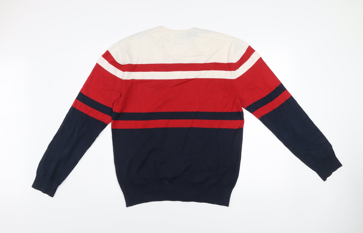 FCUK Sports Men’s Multicoloured Stripe Cotton Pullover Jumper M