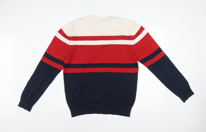 FCUK Sports Men’s Multicoloured Stripe Cotton Pullover Jumper M
