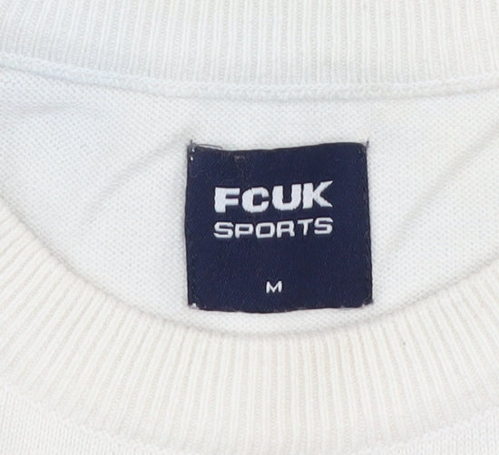 FCUK Sports Men’s Multicoloured Stripe Cotton Pullover Jumper M