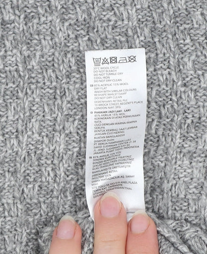 Red Herring Men’s Grey Knit Crew Neck Jumper Size L Wool Blend