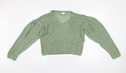 Womens UK Size S Topshop Green Pullover Jumper