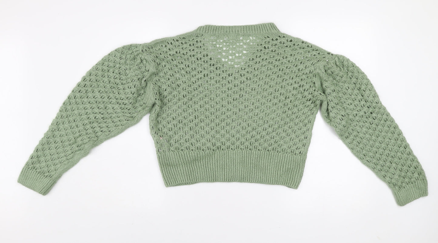 Womens UK Size S Topshop Green Pullover Jumper