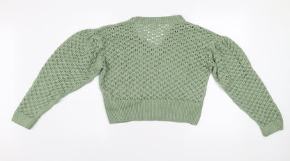 Womens UK Size S Topshop Green Pullover Jumper