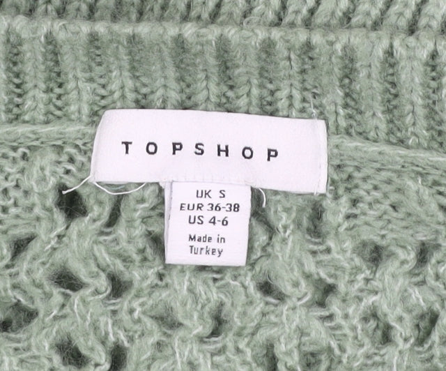 Womens UK Size S Topshop Green Pullover Jumper
