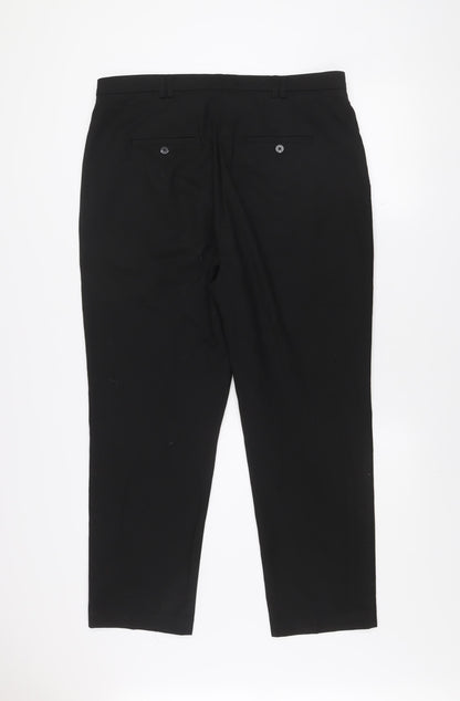 Mens UK Size 15R NEXT Regular Fit Dress Pants Black Trousers