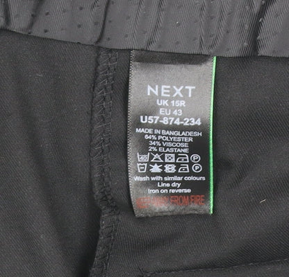 Mens UK Size 15R NEXT Regular Fit Dress Pants Black Trousers