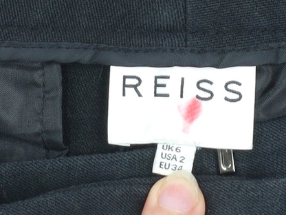 Reiss Women Black UK 6 Slim Fit Straight Leg Trousers
