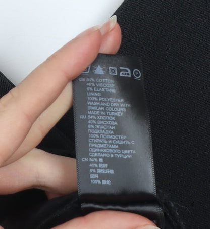 Reiss Women Black UK 6 Slim Fit Straight Leg Trousers